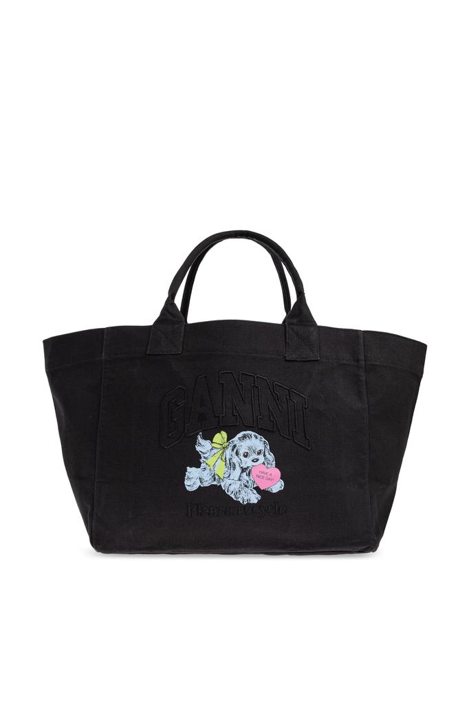 【GANNI】Small Butterfly Bow Eyelet Mix Denim Tote Bag Shop Butterfly Small Pouch Bow Eyelet Denim on Sale at