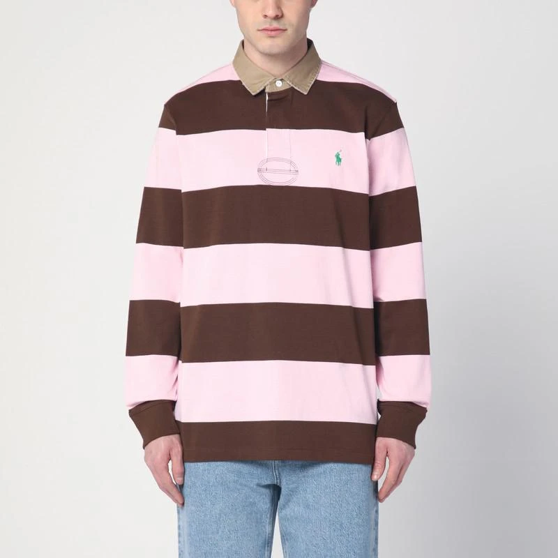 Ralph Lauren Pink/brown striped cotton polo 1
