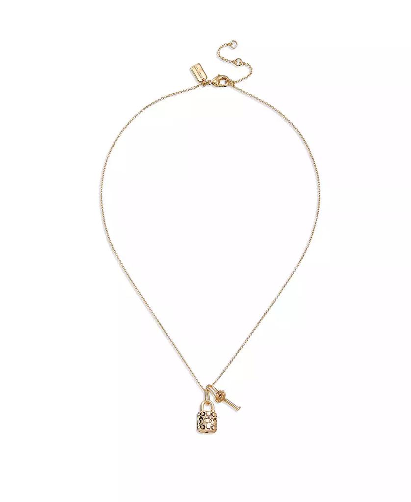 Coach Quilted Padlock Key Necklace