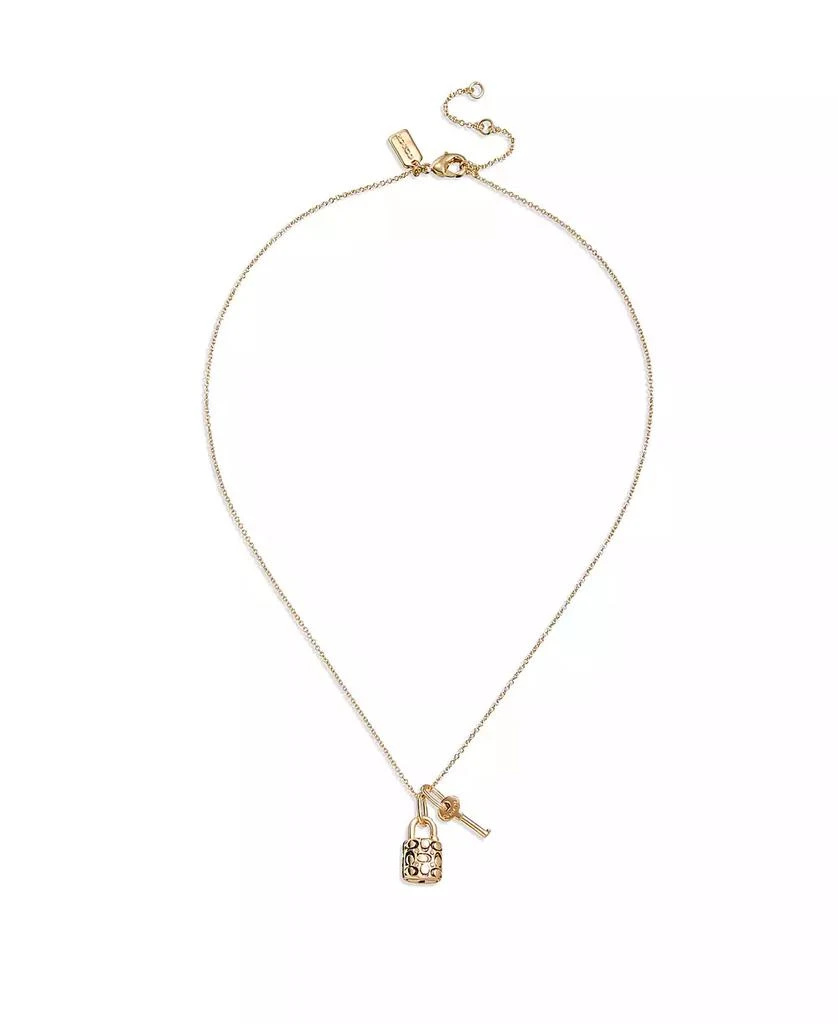 Coach Quilted Padlock Key Necklace 2