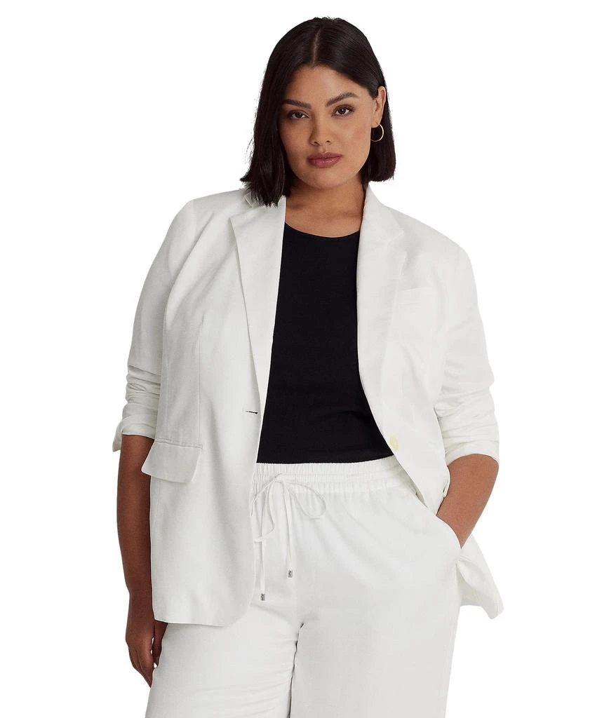 LAUREN Ralph Lauren Plus Size Linen-Blend Twill Blazer 1