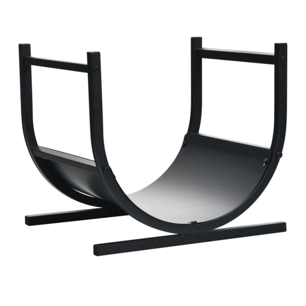 Hivvago 17 Inch U-Shaped Firewood Rack Steel 1