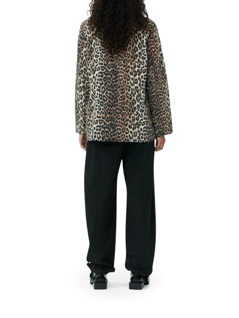 Ganni LEOPARD COTTON CANVAS JACKET 3