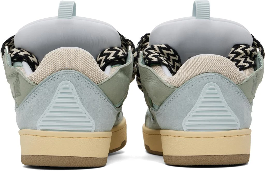 Lanvin Blue & Green Leather Curb Sneakers 2