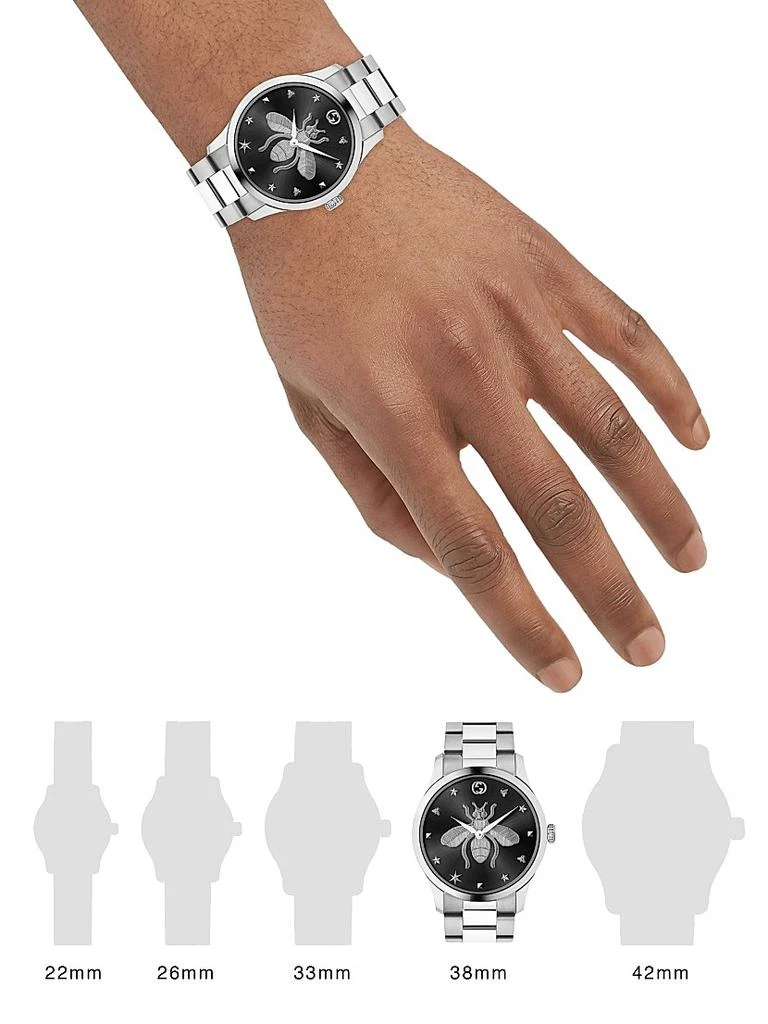 Gucci G-Timeless Collection Bee Stainless Steel Chronograph Watch 5