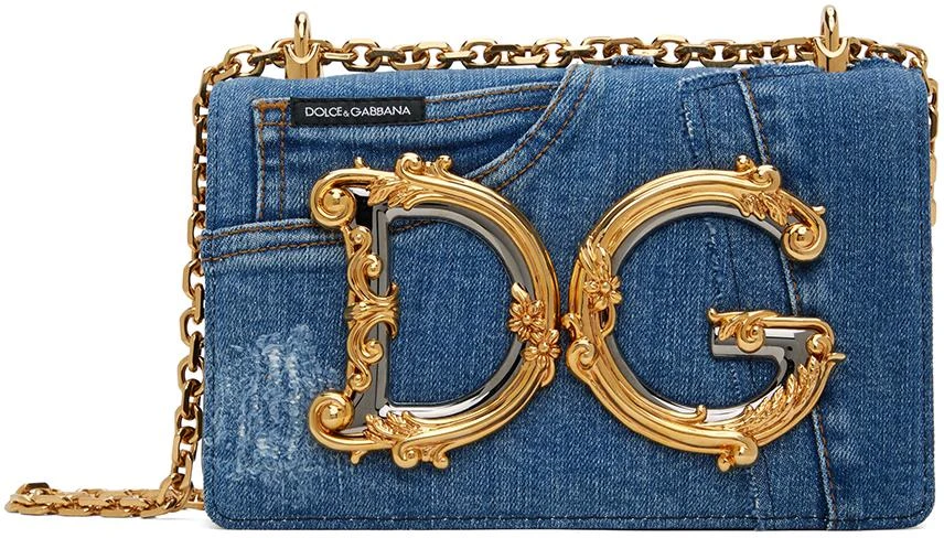 Dolce & Gabbana Blue Medium DG Girls Denim Bag 1