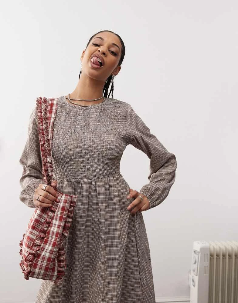Daisy Street Daisy Street maxi smock dress in multi check 2
