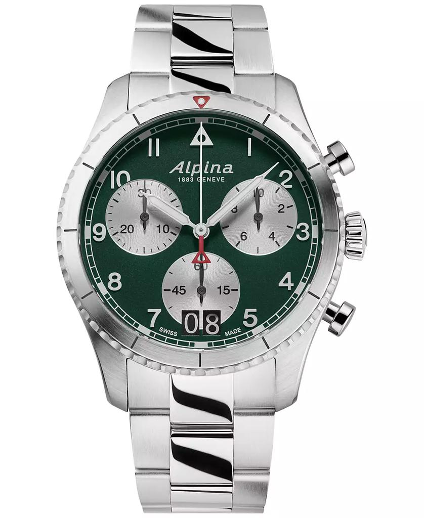 Alpina Men's Swiss Chronograph Startimer Stainless Steel Strap Bracelet Watch 41mm