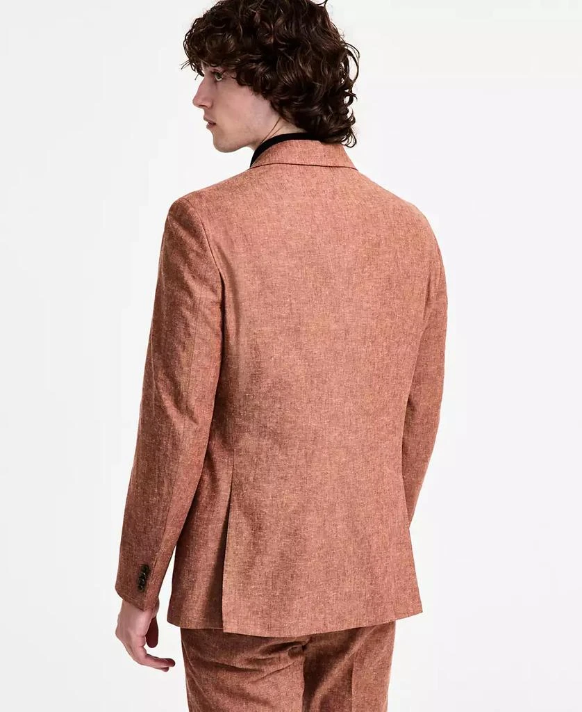 Tommy Hilfiger Men's Modern-Fit Linen Rust Suit Jacket 4