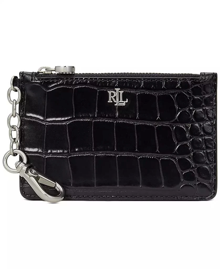 Ralph Lauren Croc-Embossed Leather Zip Card Case 3