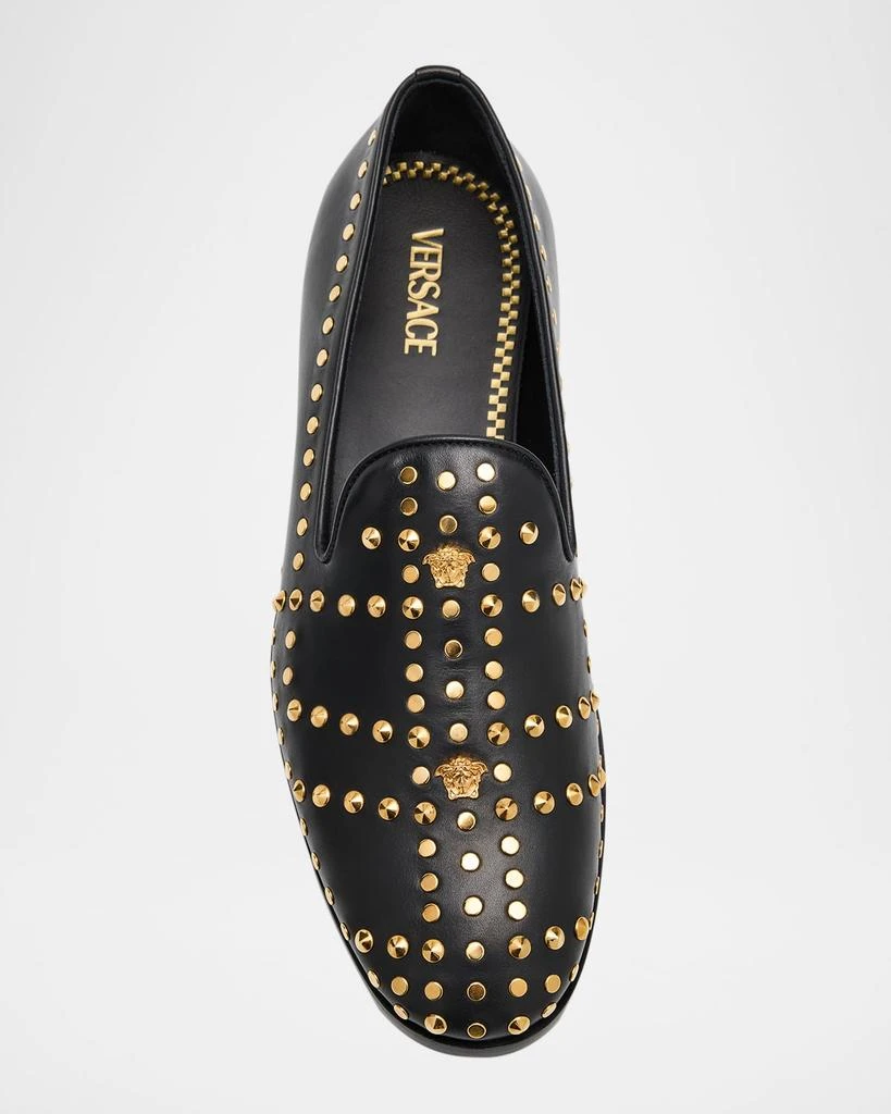 Versace Men's Studded Leather Medusa Smoking Slippers 5