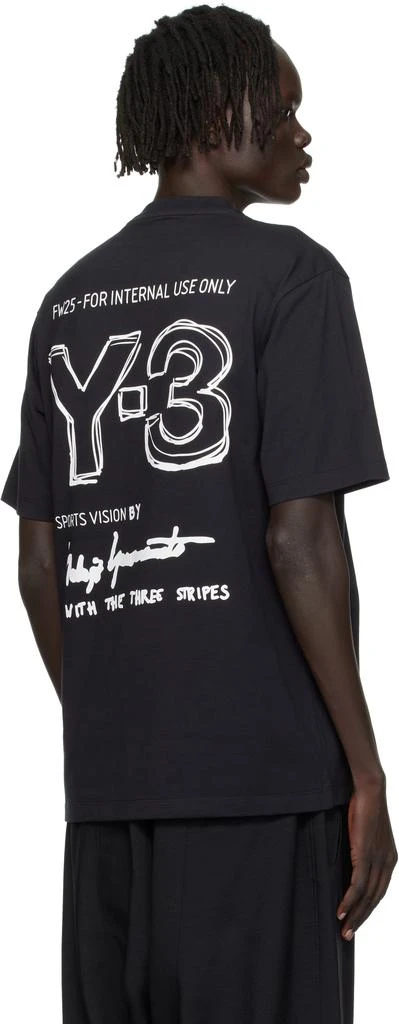 Y-3 Black Short Sleeve T-shirt 3
