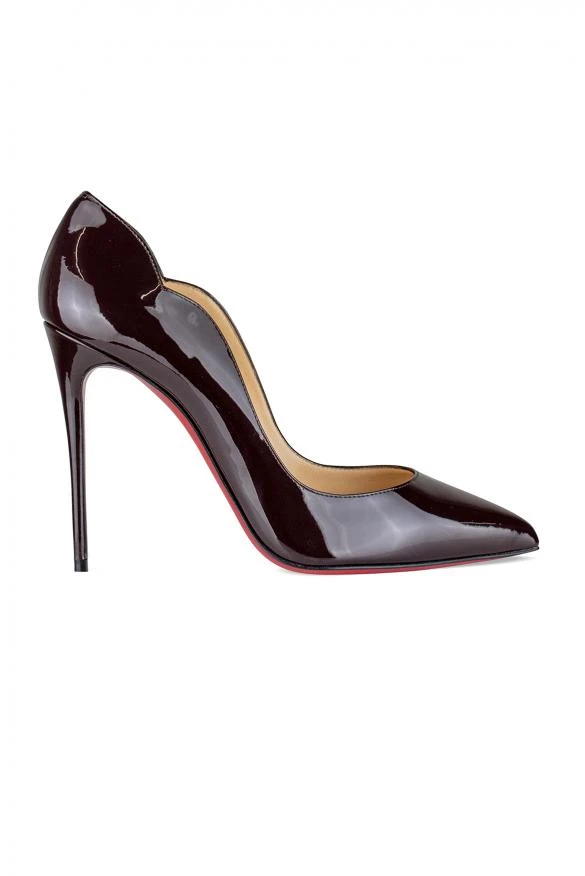 Christian Louboutin Luxury women's shoes hot chick christian louboutin patent brown leather pumps. 1