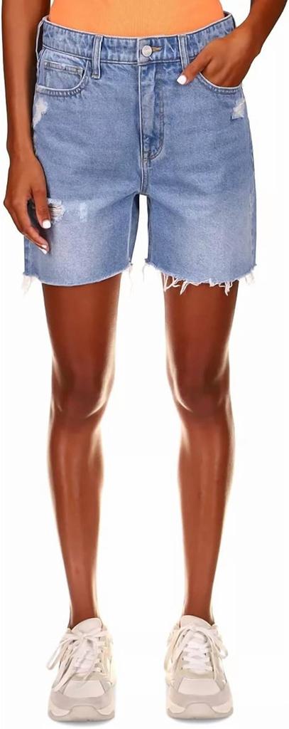 Sanctuary Sanctuary - Women’s Sidewalk Destructed Cut-hem Rigid Denim Jean Short