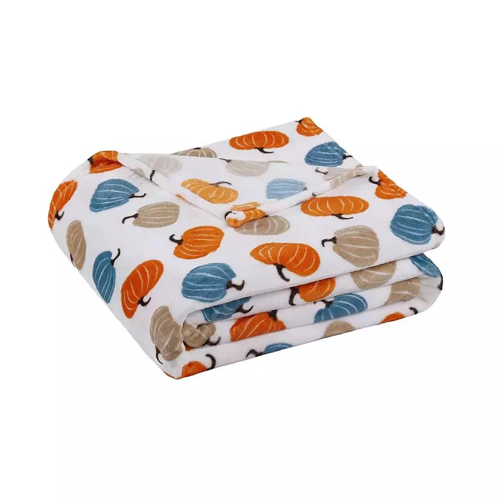 Kate Aurora Autumn Shabby Harvest Multi Pumpkins Ultra Soft 
Plush Oversized Fall Accent Throw Blanket - 50 in. W x 70 in. L 2