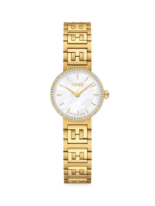 Shop IP Yellow Goldtone & 0.16 TCW Diamond Bracelet Watch/19MM on