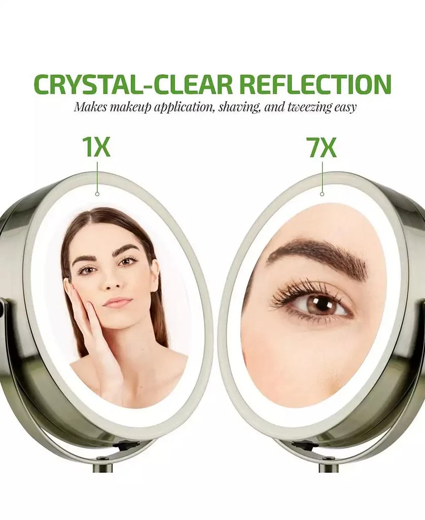 OVENTE 7" Dual Sided Tabletop Makeup Mirror with LED 7
