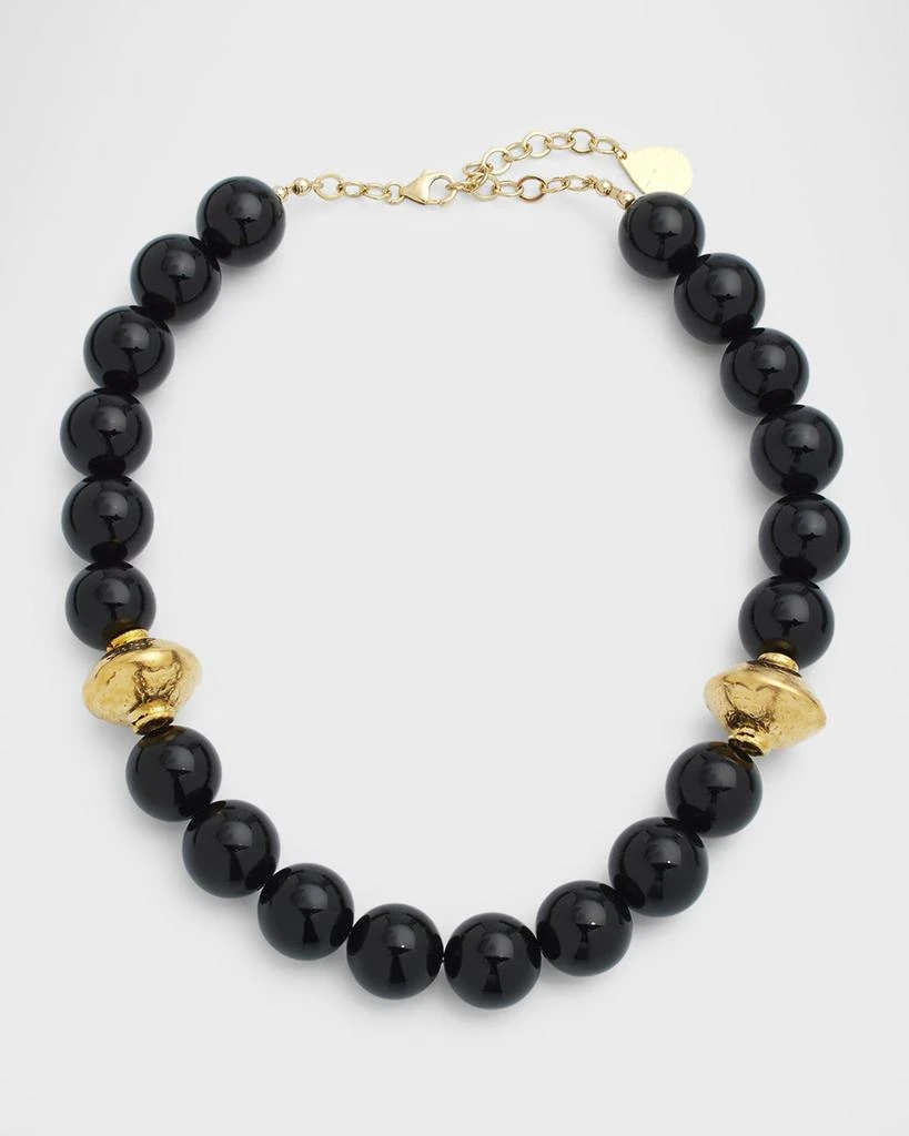 Devon Leigh Round Beaded Gold Accent Necklace 1