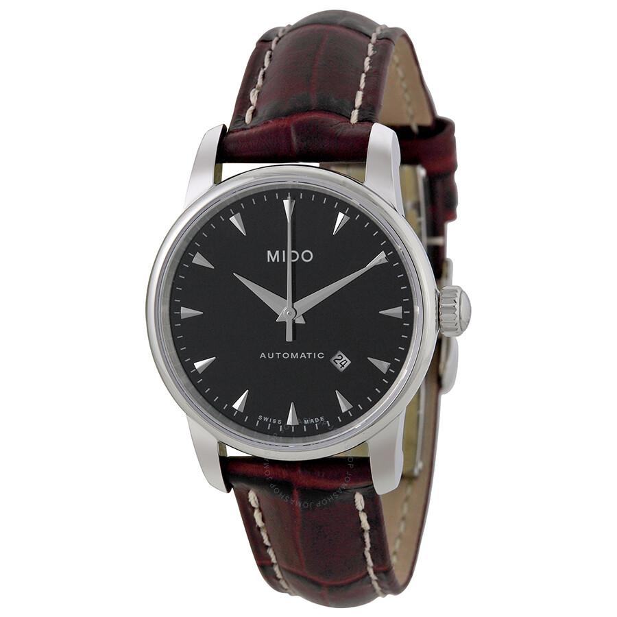MIDO Baroncelli Automatic Black Dial Brown Leather Ladies Watch M76004188