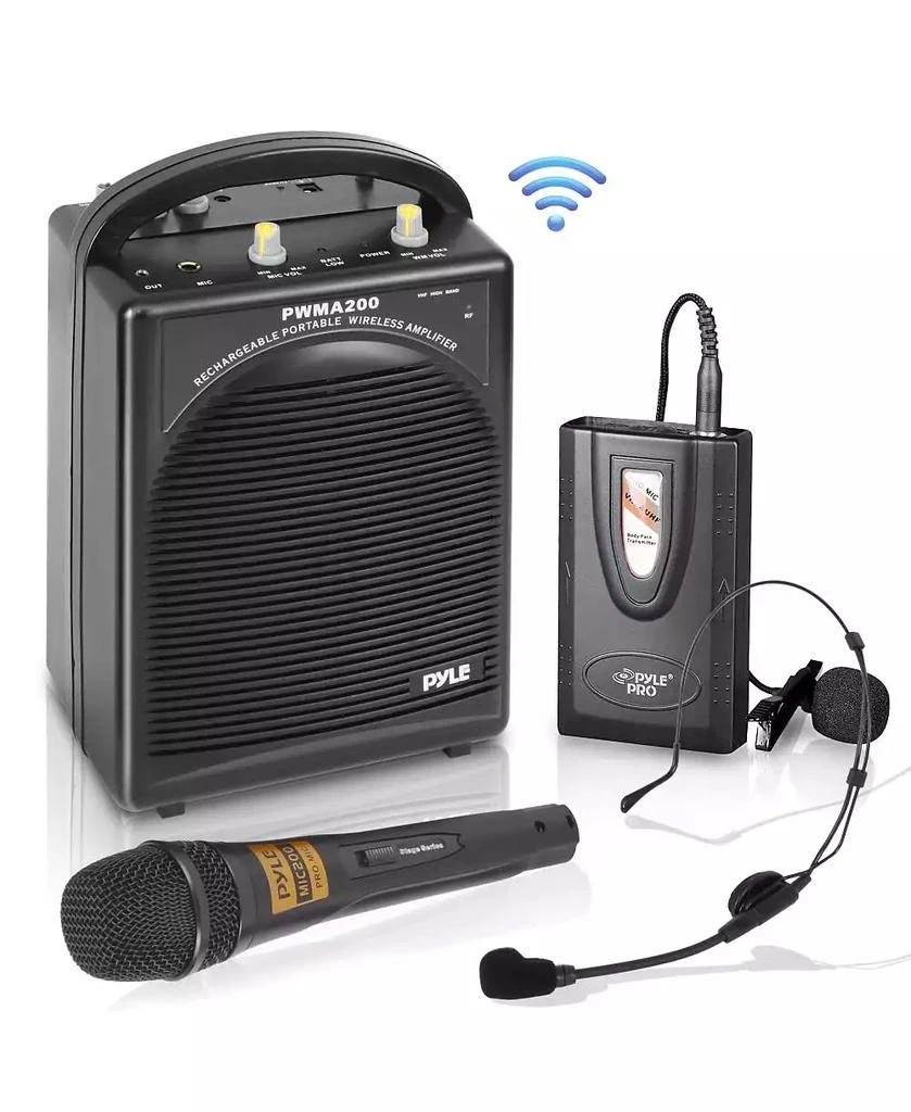Pyle FM Radio Rechargeable PA System with Aux and Multiple Microphone Inputs