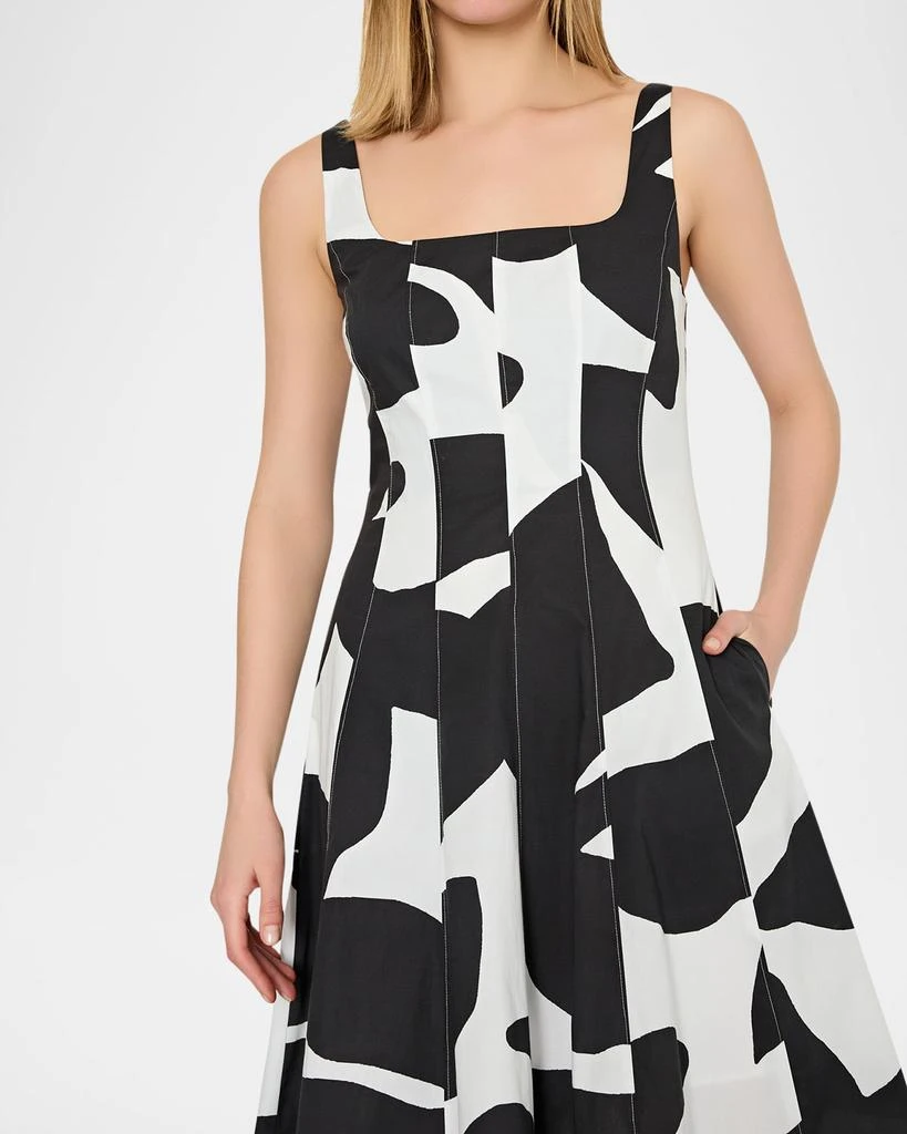 Milly Grand Foliage Cotton Poplin Midi Dress 5
