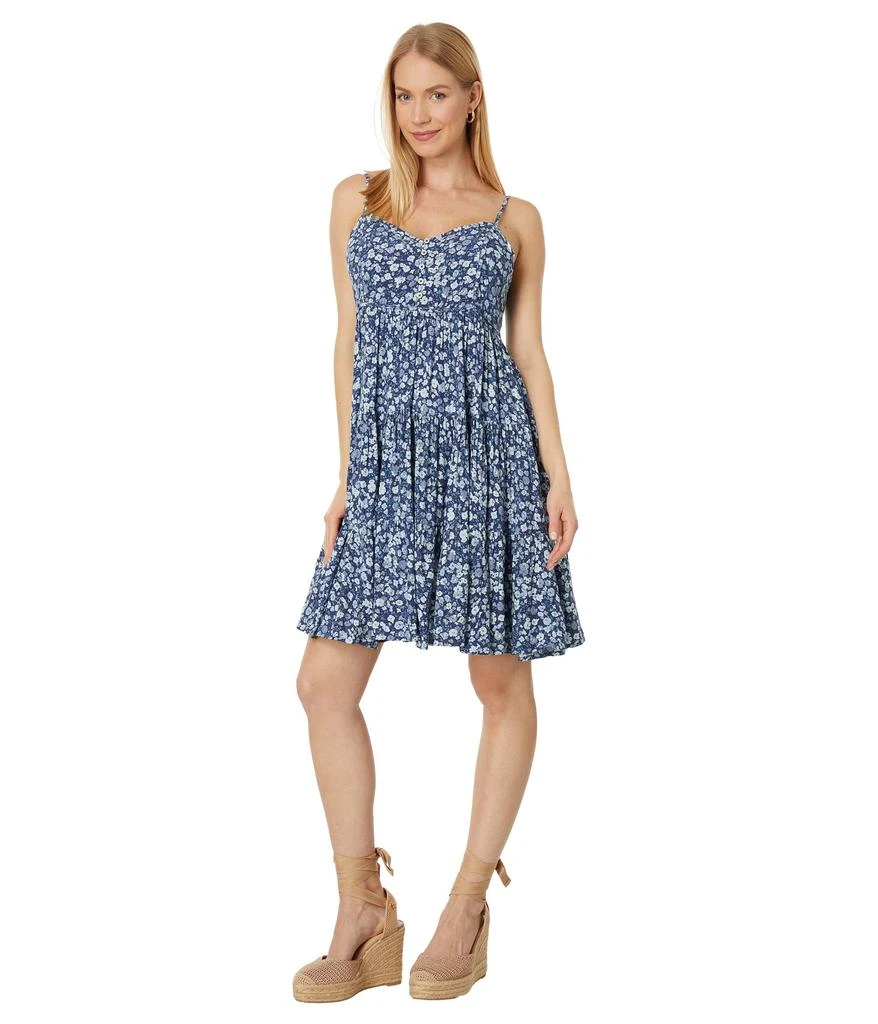 Lucky Brand Printed Button Front Tiered Mini Dress 4
