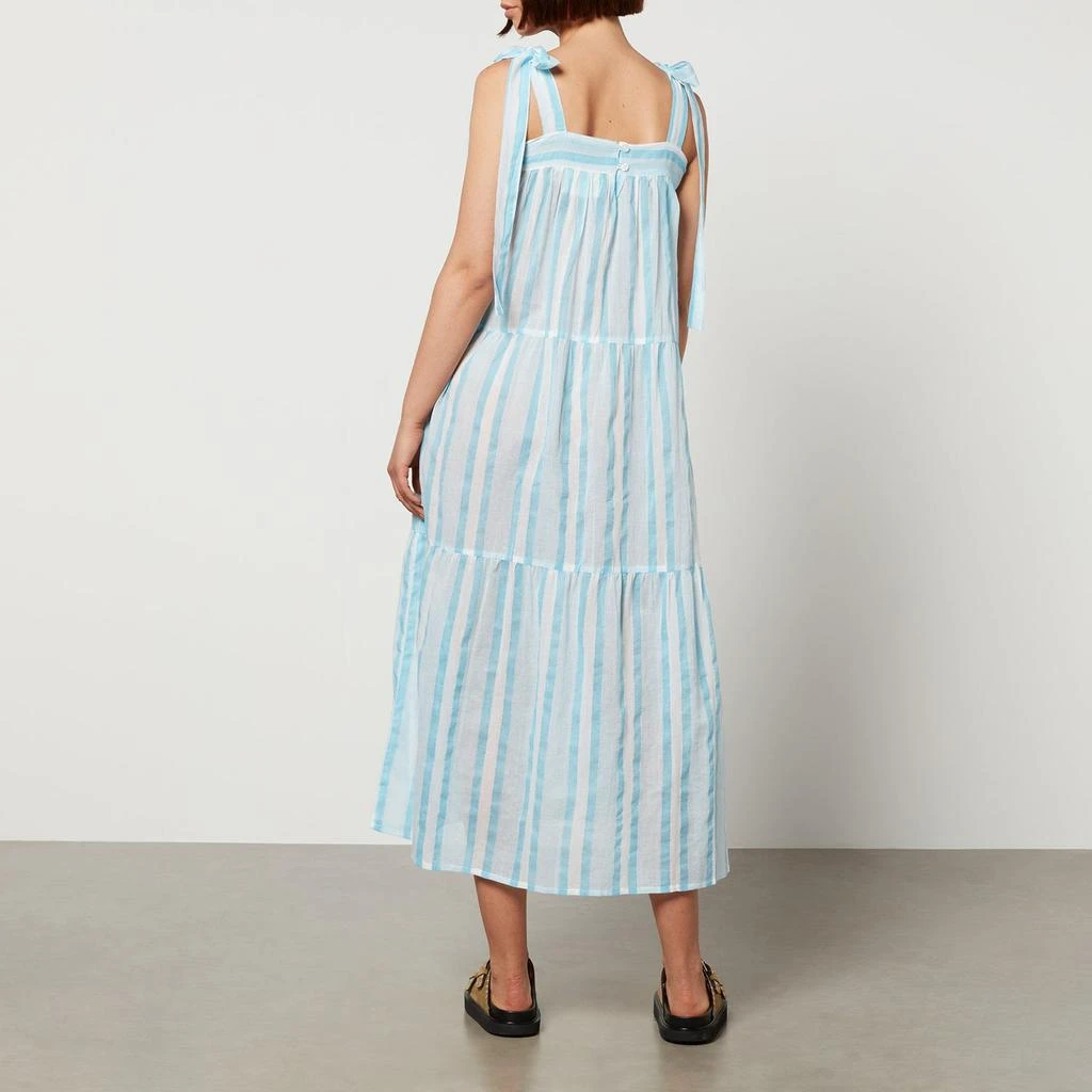 SZ Blockprints SZ Blockprints Winslow Striped Cotton-Gauze Midi Dress 2
