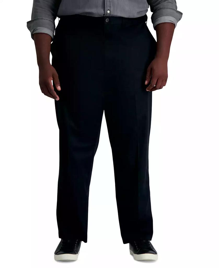 Haggar Men's Big & Tall Premium No Iron Khaki Classic Fit Flat Front Hidden Expandable Waistband Pants