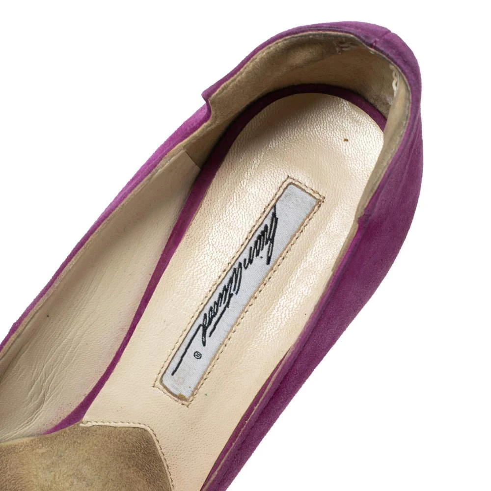 Brian Atwood Brian Atwood Magenta Suede Embellished Chain Heel Peep-Toe Pumps Size 37 7