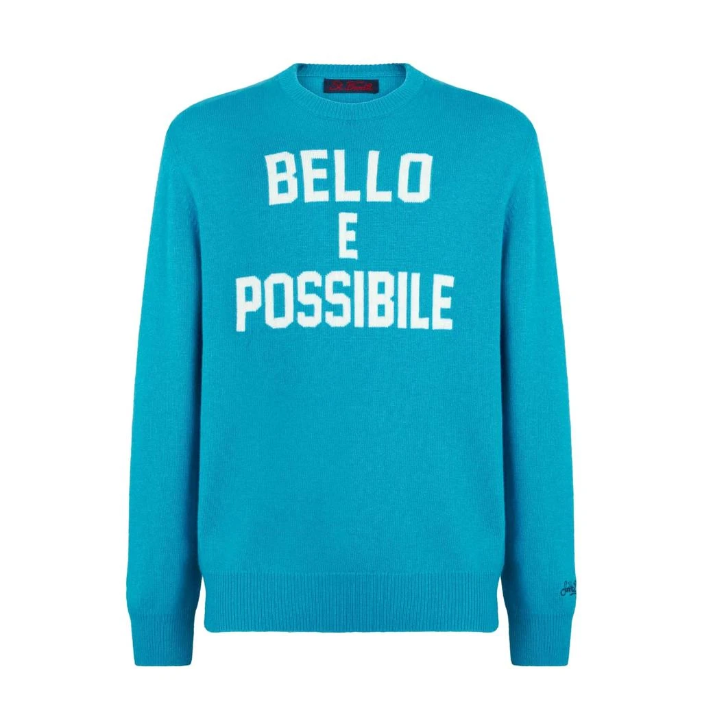 Mc2 Saint Barth Man Sweater With Bello E Possibile Print 2