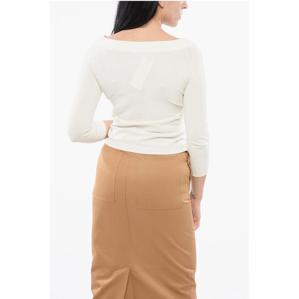 ROBERTO COLLINA Roberto Collina Solid Color weight Top with Boat Women's Neckline