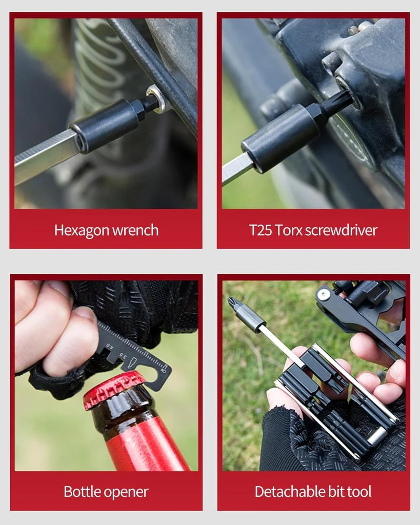 Kocyare Bike Multi Tool 38 in 1 Bicycle Repair Kit with Chain Levers, Hex Spoke Wrench, Splitter Tool and Crank Puller - Portable Cycling Accessories Set 5