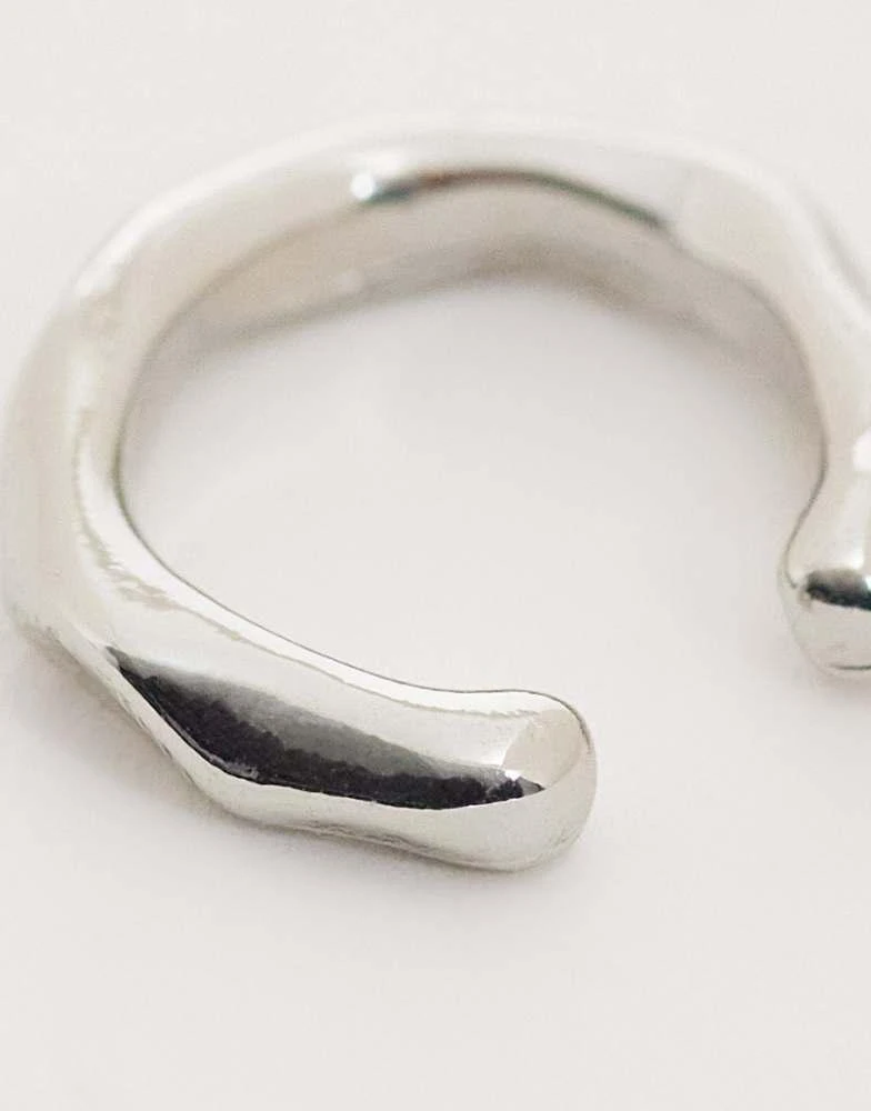 ASOS ASOS DESIGN geometric molten ear cuff in silver 3