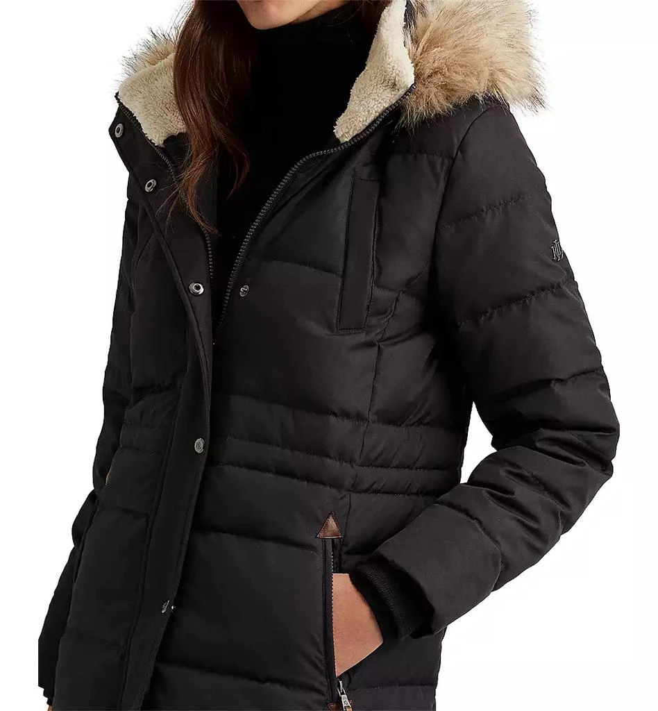 Ralph Lauren Women's Faux-Fur-Trim Hooded Puffer Coat, Created for Macy's 3