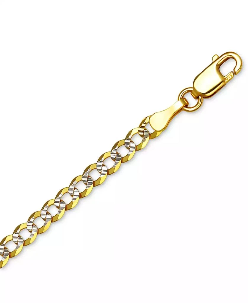 Italian Gold 30" Two-Tone Open Curb Link Chain Necklace (3-1/6mm) in Solid 14k Gold & White Gold 3