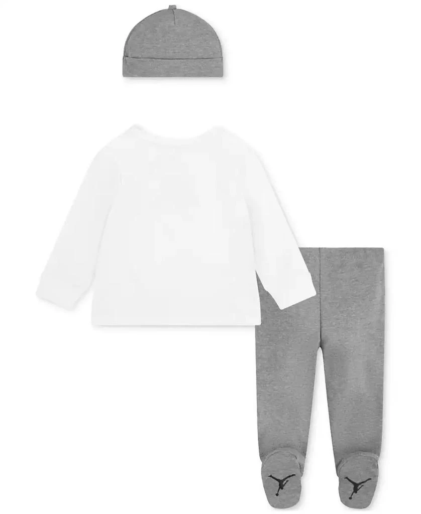 Jordan Baby Beanie Hat, Jumpman Graphic T-Shirt & Footed Pants, 3 Piece Set 2