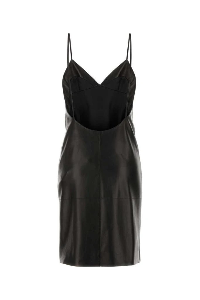Yves Saint Laurent Black Leather Slip Dress 2