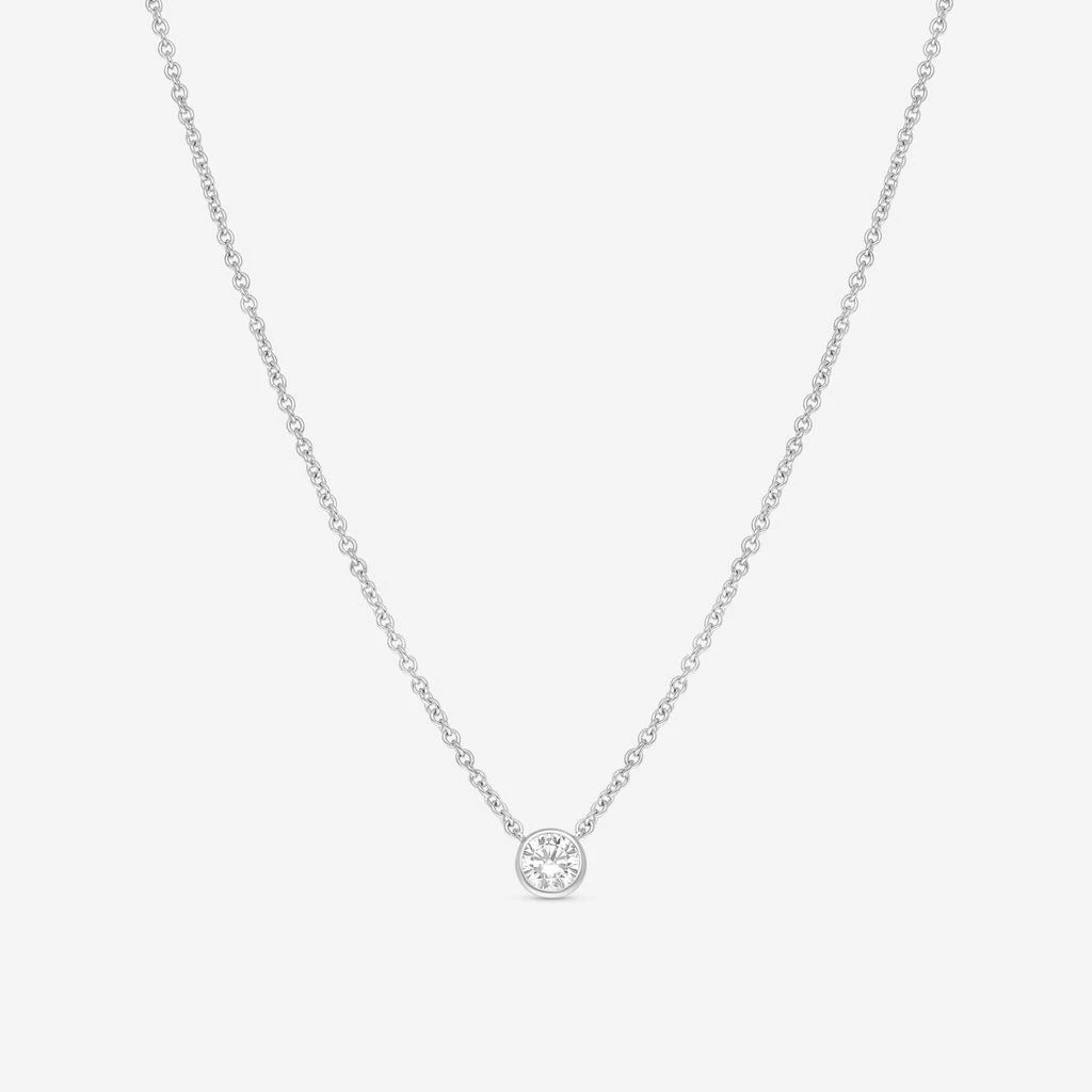 Ina Mar Ina Mar 18K White Gold Bezel Set Diamond 0.55ct.tw. Solitaire Pendant 16" ANK-19303 1