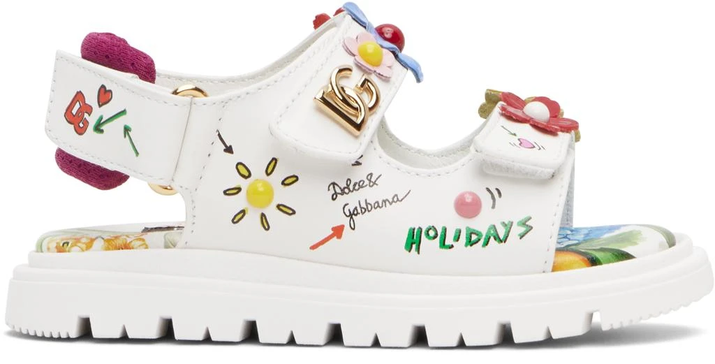 Dolce 
Gabbana Baby White Flowers 
DG Logo Sandals