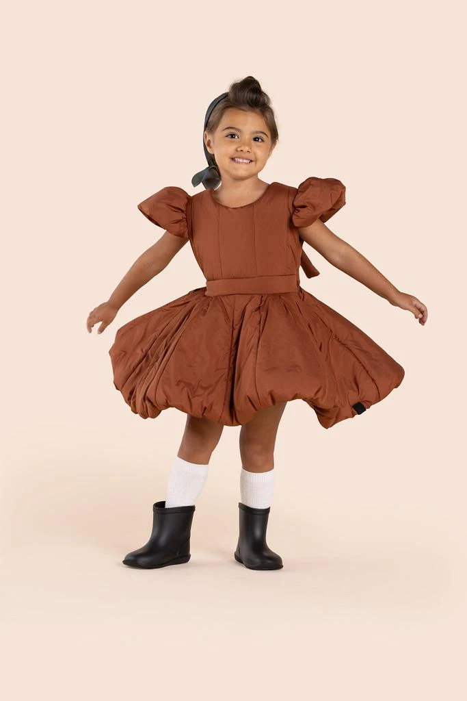 Omamimini Girls Quilted Nylon Pinafore Dress 4