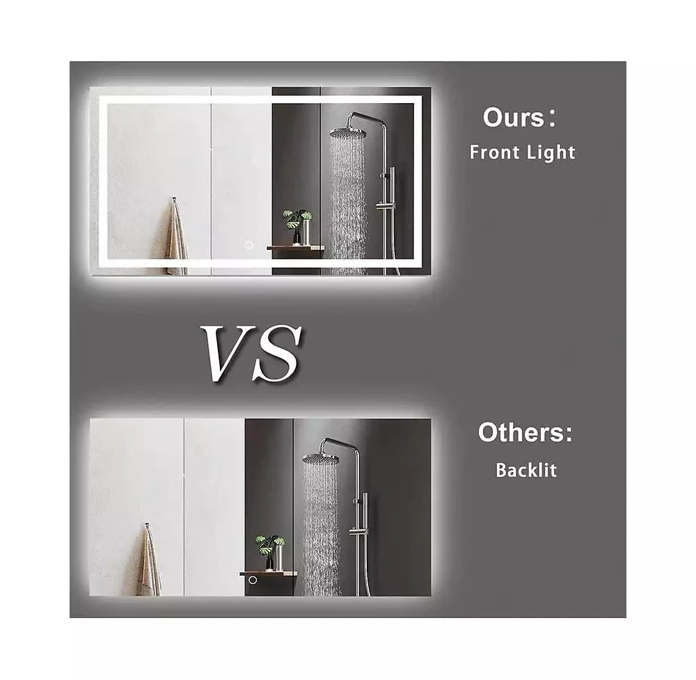 gaomon LED Bathroom Mirror with Lights 48 x 36 Inch/60x36 Inch LED Vanity Mirrors Wall Mounted Dimmable Front Lighted Anti-Fog Makeup Mirror for Bedroom 48 x 36 inch 6