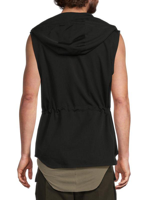 トップス WOOL GABARDINE HOODED VEST Shop Gabardine Wool Cargo Vest on Sale at BeyondStyle – Get 61