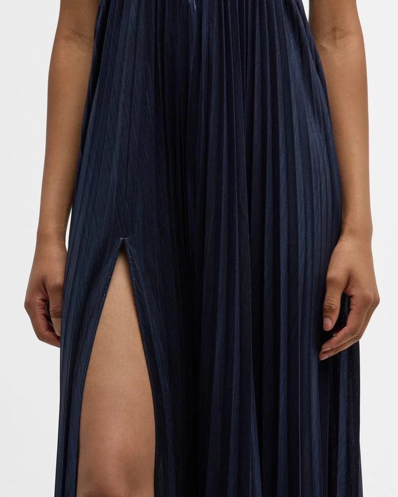 retrofête Zinnia Pleated Metallic Empire Gown 5