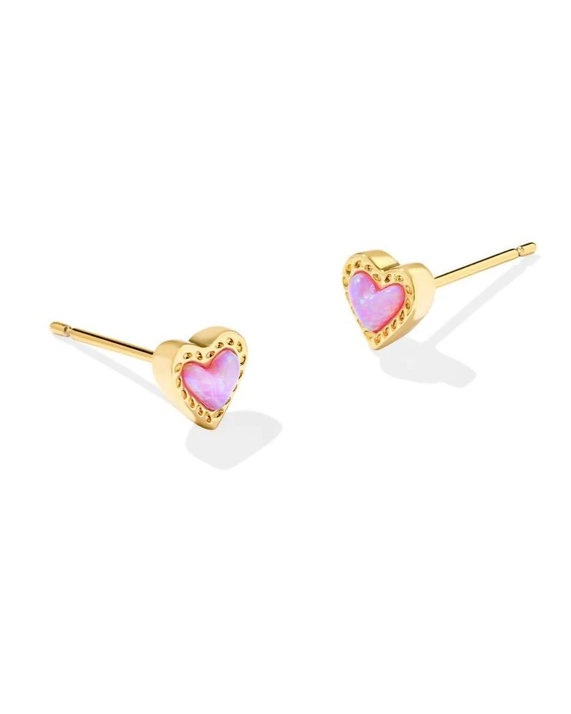 Kendra Scott Women's Mini Ari Heart Stud Earrings In Gold/bubblegum Pink 1