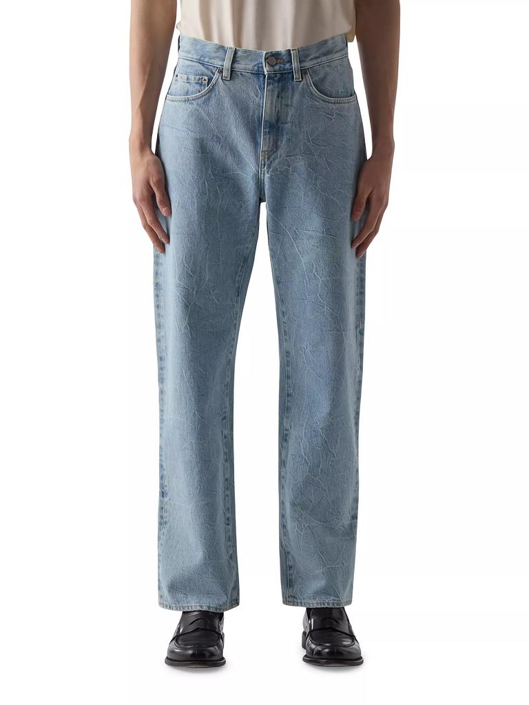 BLK DNM Washed-Denim Mid-Rise Straight-Leg Jeans