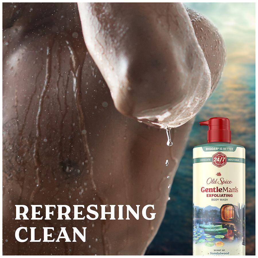 Old Spice Body Wash for Men, 24/7 Shower Fresh, Exfoliation + Moisturization Sandalwood + Aloe Vera