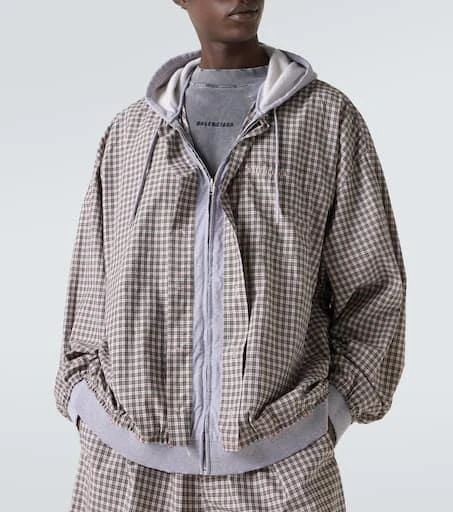 Balenciaga Checked cotton poplin jacket 5