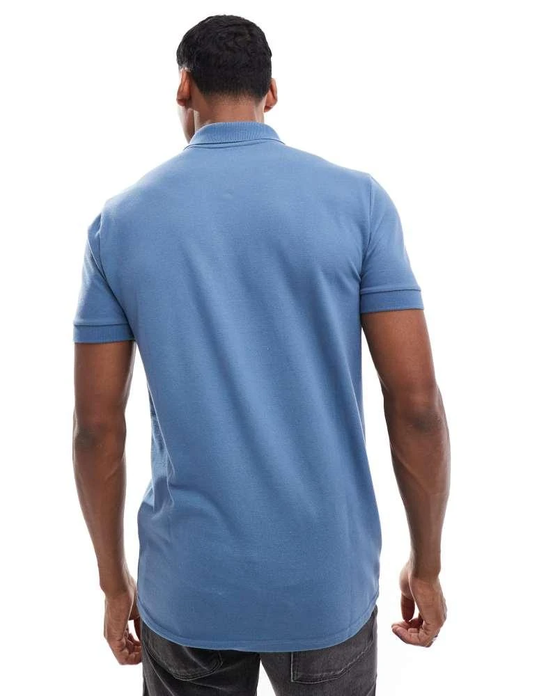 HOLLISTER Hollister icon logo pique polo in mid blue 4