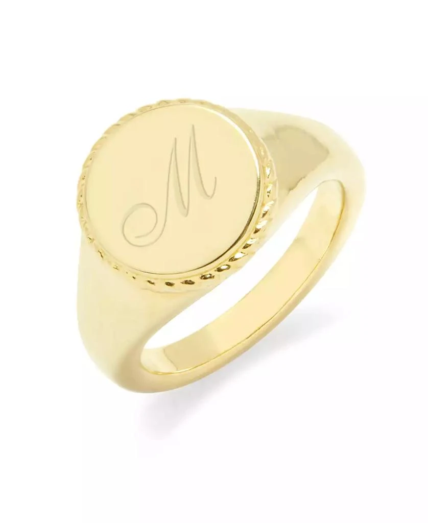 brook 
york Charlie Initial Signet Gold-Plated Ring 13
