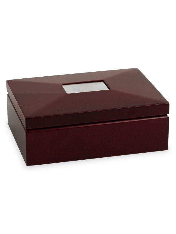 Bey-Berk Mahogany Wood Hinged Box